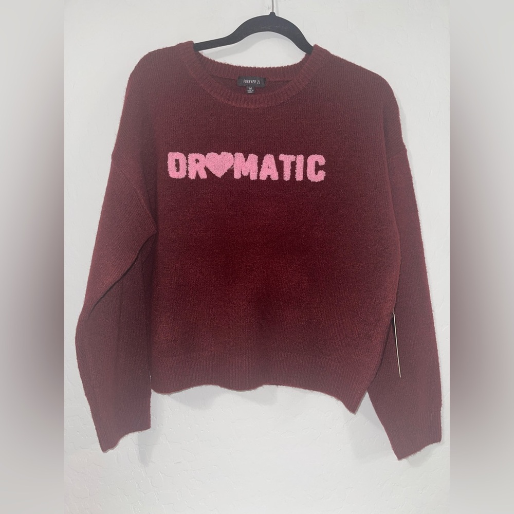 Forever 21- Dramatic Burgundy Sweater Size M - Picture 2 of 4